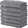 CRAFTSWORTH Kitchen Towels, 15 x 26 Inches, Pack of 6, 400 GSM, 100% Ring Spun Cotton, Solid Grey Dish Towels Super Soft…