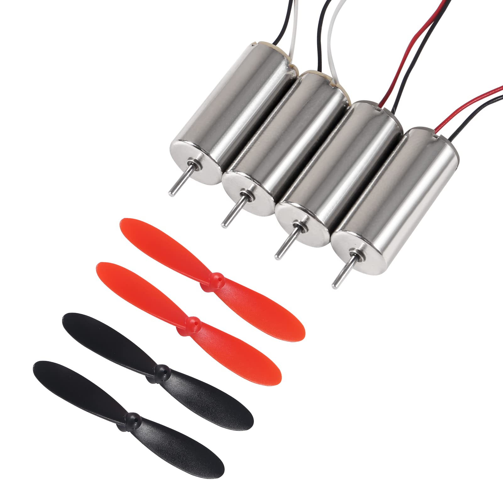 AEDIKO 4pcs 8520 Brushed Motors 8.5x20mm Motor 3-5V 0.15A 35000RPM-50000RPM 8520 Motor Hollow Cup Drone Motor + 4pcs 75mm CW CCW Propeller Compatible with FPV RC Quadcopter
