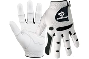 BIONIC GLOVE USA New & Improved 2X Long Lasting Bionic StableGrip Golf Glove - Patented Stable Grip Genuine Cabretta Leather, Designed by Orthopedic Surgeon!