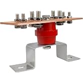 YuJingKey Copper Ground Busbar Kit, 6"x1.96"x 0.11" Copper Ground Bus Kit, 8 Terminal Positions and SM40 Insulators