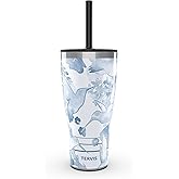 Tervis Traveler Hummingbird Sky Triple Walled Insulated Tumbler Travel Cup Keeps Drinks Cold & Hot, 30oz with Straw Lid, Stainless Steel