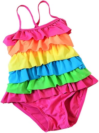 girls rainbow bathing suit