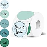 WANGHENG 2 inch Round Thermal Label,Green Circle Thermal Sticker Labels for Business and Home,Direct Thermal Printer Label for DIY Logo Design,Thanks Card,500 Labels/1 Roll