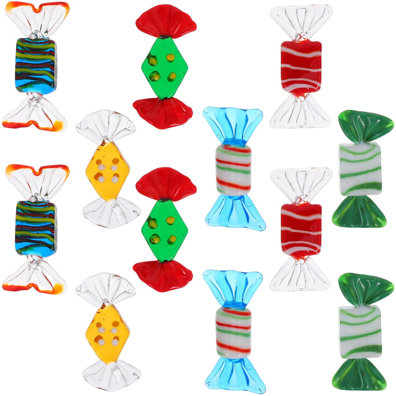 TOYANDONA 12 Pcs Mini Christmas Decoration Miniature Fake Candy Charms Decor DIY Crafts Embellishment Xmas Tiny Candy Ornaments for DIY Craft Making Scrapbooking Supplies