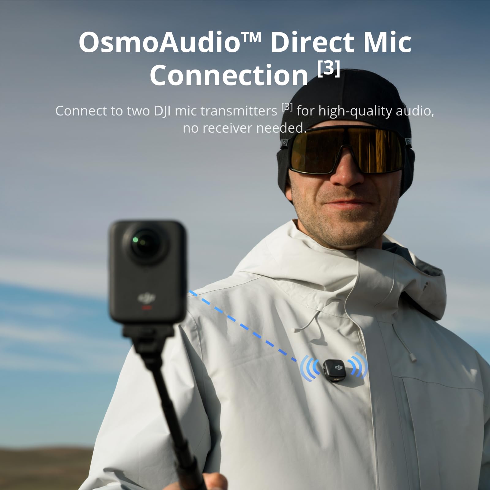 DJI Osmo 360 Camera, Waterproof 360° Action Camera with 1-Inch 360° Imaging, Native 8K 360° Video, 105GB Built-in Storage, 120MP 360° Photo, 100-Min 8K Recording, Action Camera for Sports