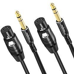 Twozoh XLR Female to 1/4 Inch (6.35mm) TRS Cable
