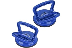 FCHO Glass Suction Cup Heavy Duty Aluminum Vacuum Plate Puller Handle Holder Hooks Duty Galss Lifting/Tile Suction Cup Lifter/Moving Glass/Pad for Lifting (Blue, 2Pack)