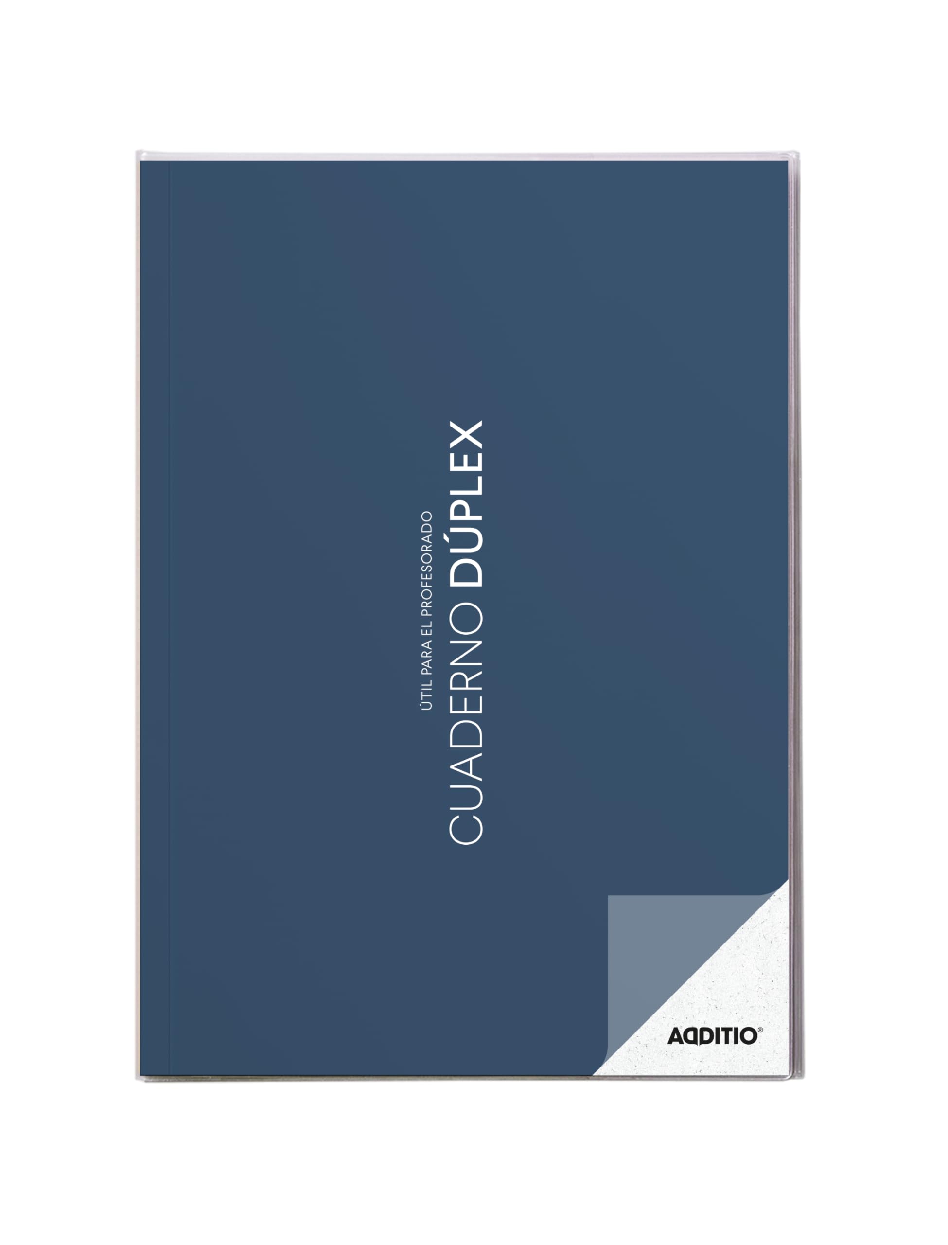 ADDITIO - Duplex Notebook for Teachers | Continuous Assessment | Student Monitoring | Month Attendance Record | A4 Size | Spanish | Blue