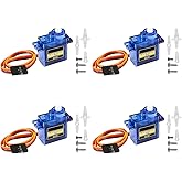 ALMOCN 4PCS SG90 9G Micro Servo Motor Kit Mini for RC Robot Arm Helicopter Airplane Car Boat Controls Project