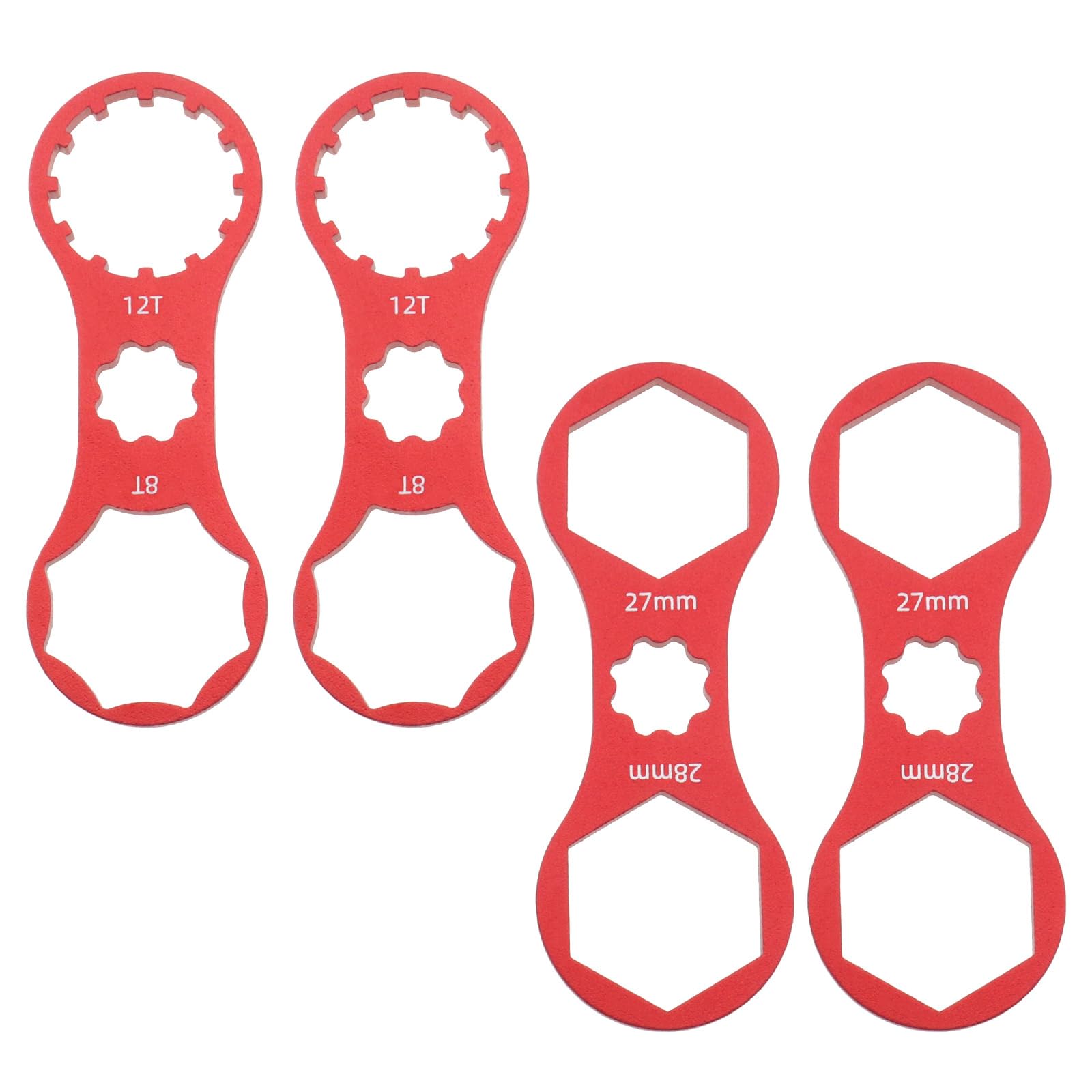LT Easiyl 4Pcs Bicycle Front Fork Repair Tool Double Head Front Fork Cap Wrenchs Suitable for XCR/XCM/XCT/RST Mountain Bikes/Road Bikes Front Cap, Red