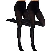 Luxdovi Women's Ultra Soft 80 Denier Tights Opaque Solid Color High Waist Pantyhose Footed Stockings Tights