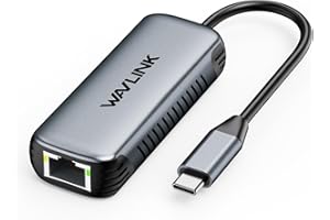 WAVLINK 5Gbps USB C to Ethernet Adapter, 5000Mbps USB-C to RJ45 Network Converter, Aluminum Case for Windows, Mac OS, iPad OS