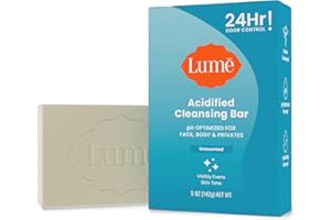 Lume Acidified Body Cleansing Bar - 24 Hour Odor Control - Removes Odor Better than Soap - Moisturizing Formula - Formulated Without SLS or Parabens - OB/GYN Developed - 5 ounce (Unscented)