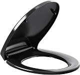Pipishell Soft Close Toilet Seat with Quick Release, O Shape, Black view 8