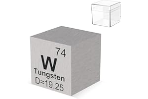 PFCKE 0.39" Tungsten Metal Element Cube 10MM Density Cubes 99.95% High Purity, Periodic Table of Elements Collection for Element Collections Hobbies, Pure Tungsten Cube(W 0.39 Inch)