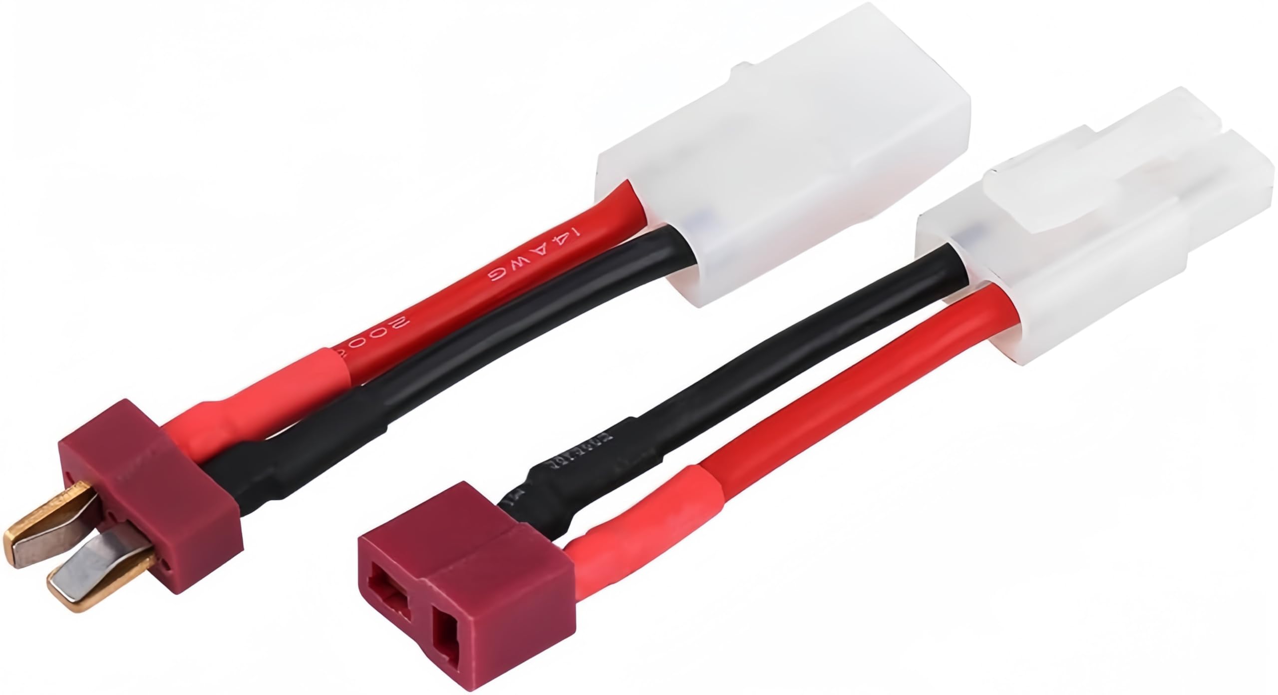 RC Models Wire Cable, 2Pcs/Set T Plug Female to Male/Male to Female Adapter Cable 14 AWG Wire RC Accessory
