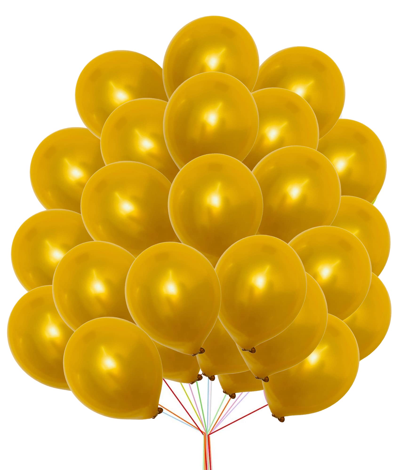 12 Inch Latex Balloon Metallic Pearl Gold Colour Pack of 50 For Valentine Day Decorations Wedding Anniversary Baby Shower Birthday Supplies Romantic Party Balloons.