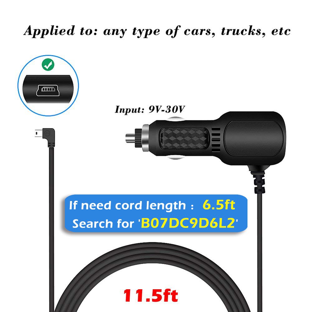 Mua Dash Cam Charger, Plozoe Car Dash Cam USB Power Cable Cord Vehicle Charging Adapter for