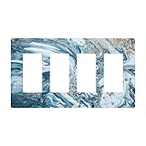 Abstract Turquoise Blue Marble 4 Gang Quad Rocker