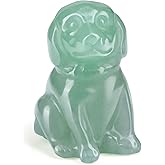 CrystalTears Green Aventurine Crystal Dog Ornament, Cute Dogs Gifts for Women Dog Lovers Men Christmas, 1.5” Lucky Healing Gemstone Labrador Dogs Puppy Figurine Statue for Home Office Desk Decor