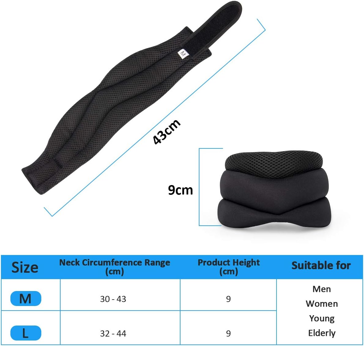 Neck Support Brace for Relieving Neck Pain & Pressure, Soft Foam Cervical Collar that Stabilizes Vertebrae - Image 3