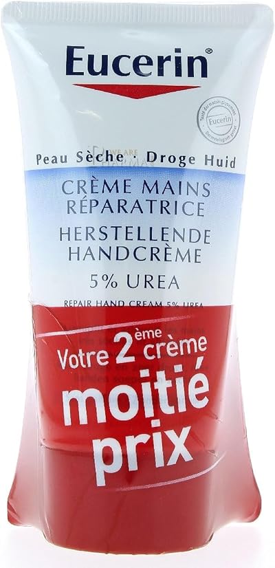 Eucerin UreaRepair PLUS 5% Urea Hand Cream 2 x 75ml Dry Damaged Skin Relief