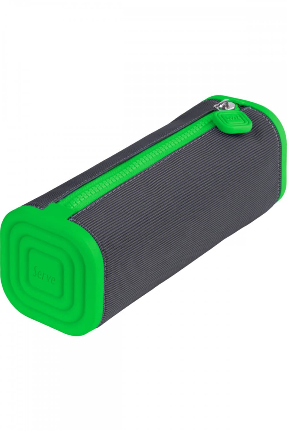 SERVE PRISMO Square Pencil CASE, Dark Gray and Fluo Green