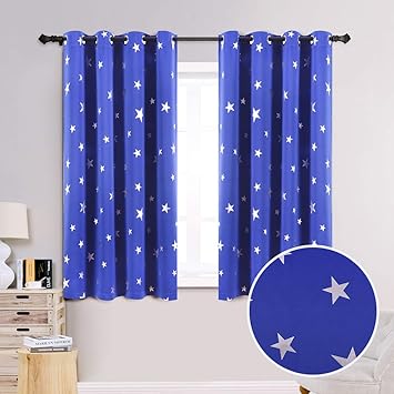 Amazon Com Anjee Blackout Curtains For Kids Room With Foil Print