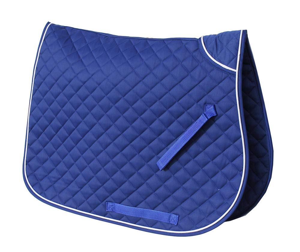 Rhinegold Twin Bound Saddle Cloth - Cob - Royal Blue