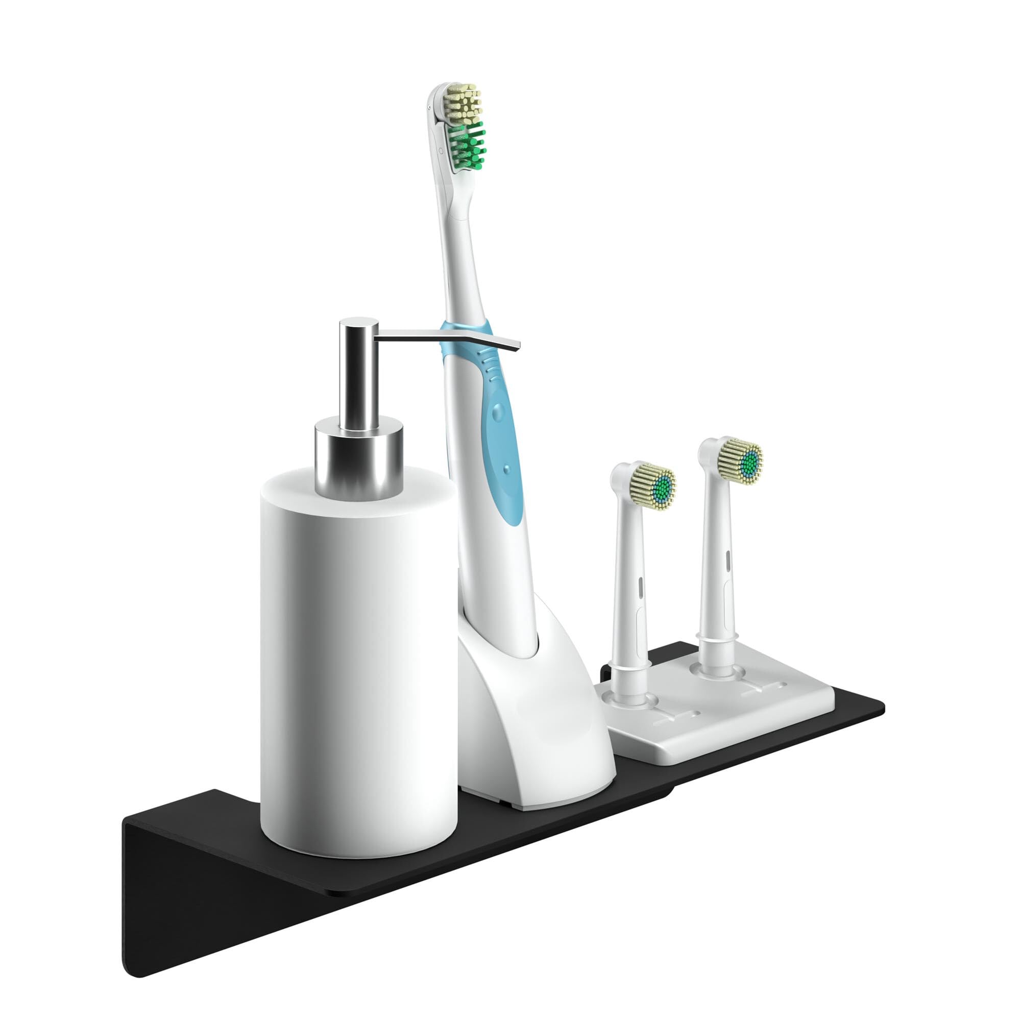 WEISSENSTEIN Adhesive Wall Shelf in Stainless Steel 24 cm - Bathroom - Large Self-Adhesive Shelf - No Hole or Drilling