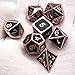 Set of Solid Metal Dice – Shiny Copper with Black Enamel Great for Role Playing Games(RPG)