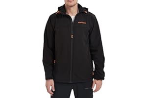 ACME PROJECTS Acmelogy Men's Fleece Lined Softshell Jacket with Detachable Hood, Waterproof, Breathable, 8000mm/5000gm, YKK Zipper