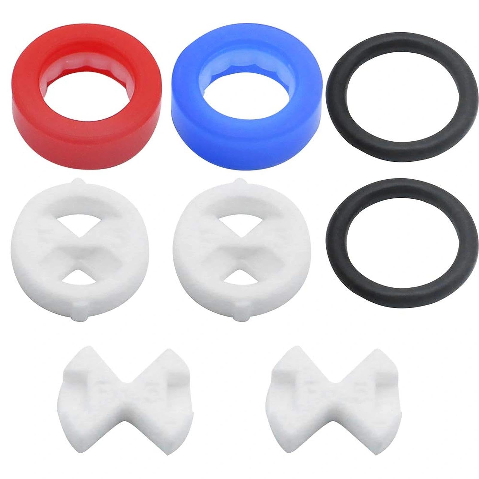 YPLonon Tap Washers for Mixer Taps Tap Valve Cartridges Replacement Ceramic Discs and Silicon Washers Inserts 1/2 Turn Gaskets Rings Reversed Sealed for Tap Valve Leaking Tap Repairing