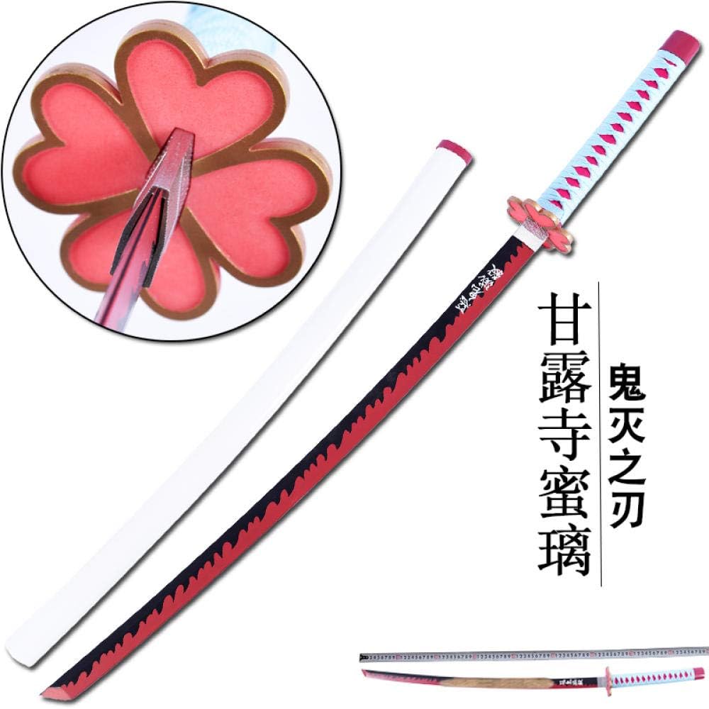 DONT SLEEP COSPLAY Demon Slayer: Kimetsu no Yaiba COS knife katana Kamado Tanjirou Agatsuma Zenitsu Hashibira Inosuke Tomioka Giyuu Weapon is not edged Wooden sword-white belt_Kanroji_Mitsuri