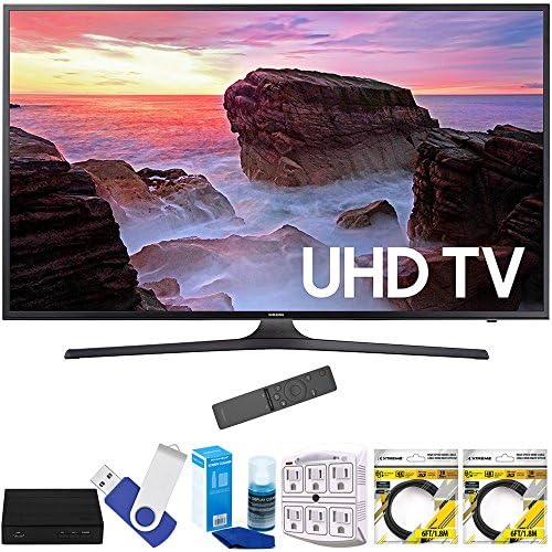 Samsung UN50MU6300FXZA 50" 4K Ultra HD Smart LED TV (2017 Model) Plus Terk Cut-the-Cord HD Digital TV Tuner and Recorder 16GB Hook-Up Bundle