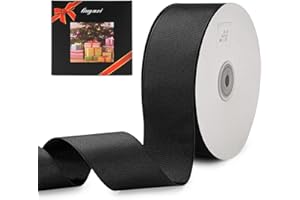 LIUYAXI 2" X 50 Yards Solid Black Grosgrain Ribbon, Perfect for Crafts, Wedding Decor, DIY Hair Accessories, Sewing, Gift Package Wrapping and More