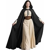 Joukavor Renaissance Cloak with Hood Women Medieval Hooded Cape with Arm Holes for Halloween