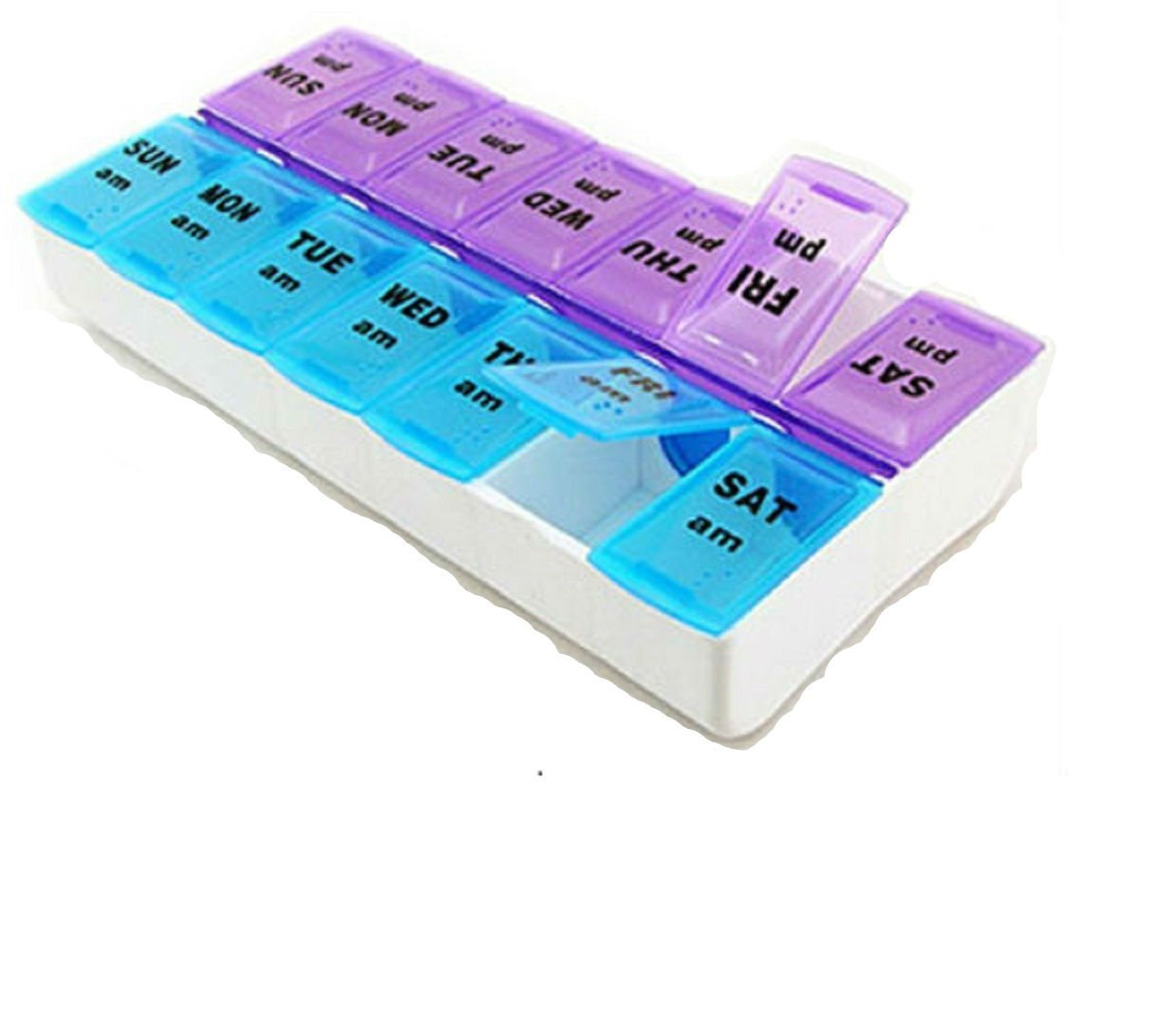 Pill Box 7 Day 2 Times A Day, for Medicine, Tablets, Vitamins, Travel Pill Case, Pill Organiser