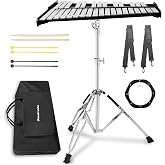 Soulmate Glockenspiel Xylophone Professional 32 Notes Percussion Glockenspiel Kit for Adults &amp; Beginners with Drum Pad, Adjustable Stand, Drum Sticks, Carrying Bag - Ideal for Practice &amp; Performance