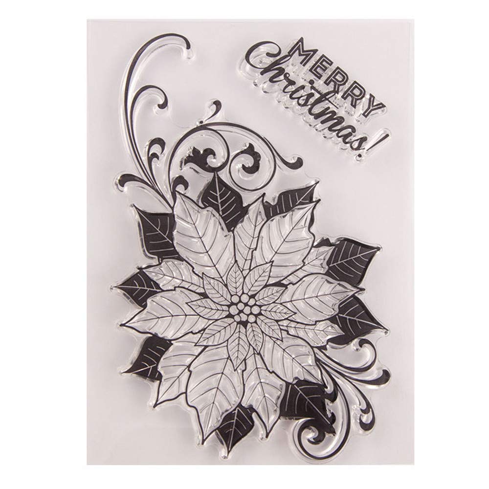 Merry Christmas Greenery Berry Branch Clear Stamps for Christmas Card Making Decoration and DIY Scrapbooking