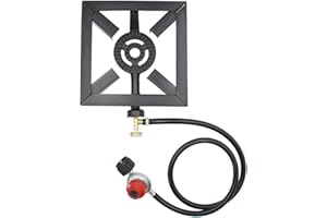 Taruor Heavy Duty Single Burner Stove,8KW Gas Boiling Ring Cast Iron Burner Large LPG Stove Outdoor Cooker Iron Frame Portable Fire Control Stove