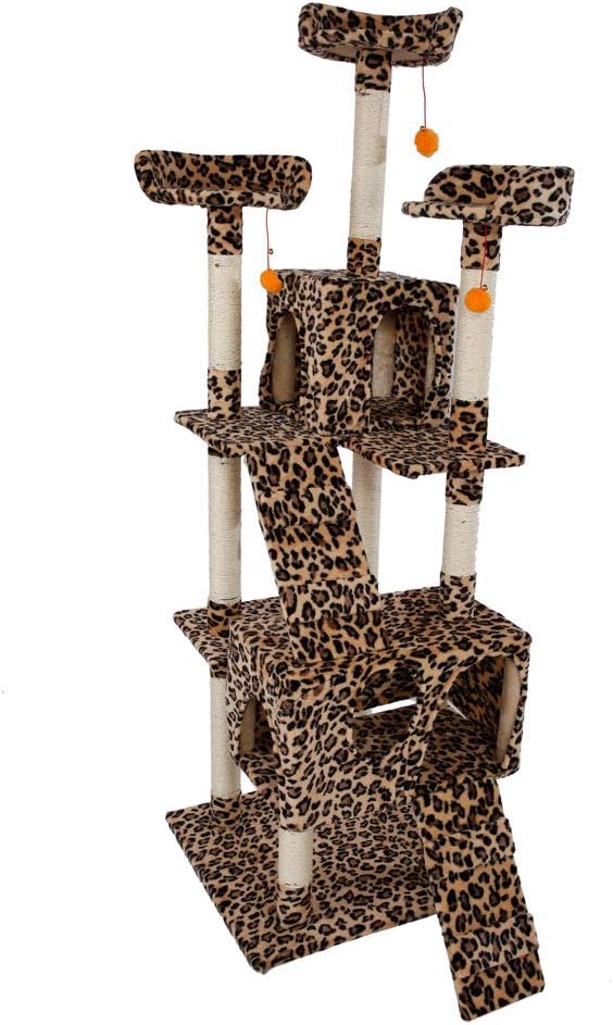 leopard print cat tower