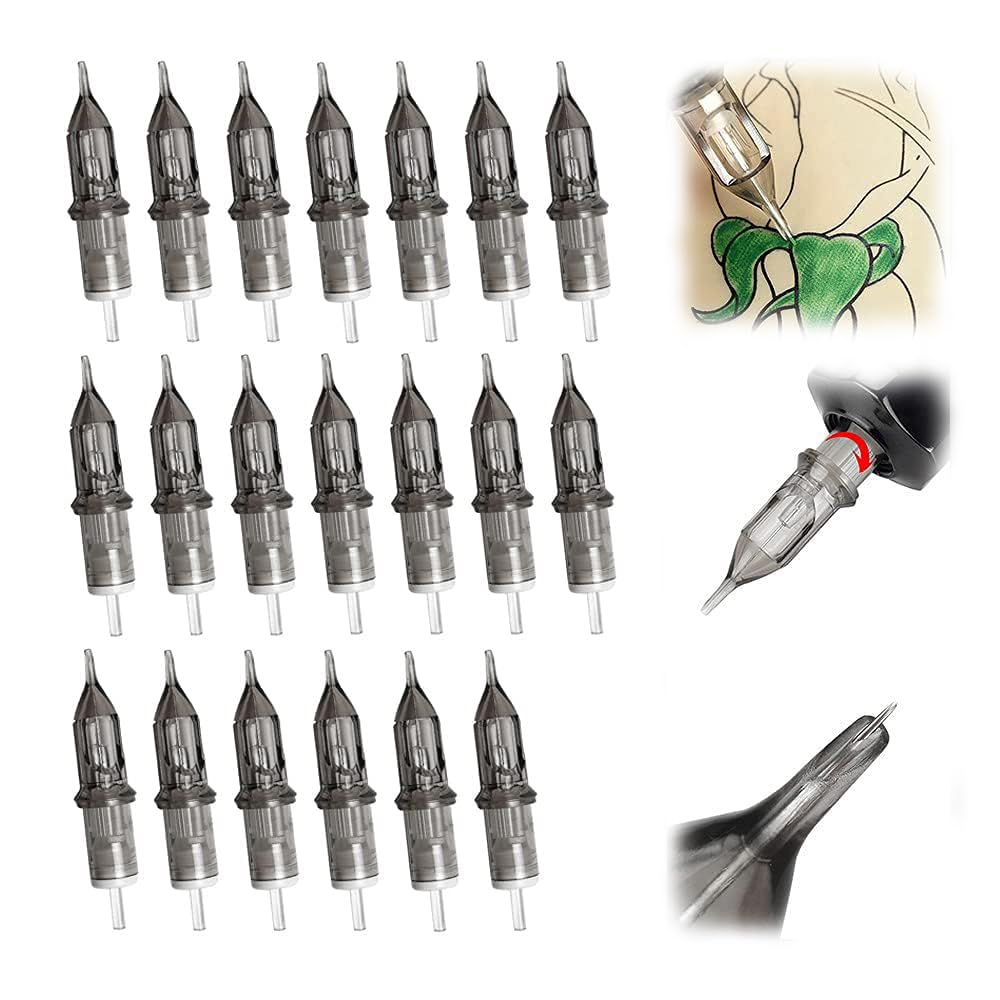 Tattoo Box Needles, Pack of 20 Puncture Tattoo Needles, Sterile, Disposable Needles, Puncture Trokare, Tattoo Accessories, for Tattoo Machines, Permanent, Cosmetic Tattoo Needles (3RL, 5RL, 7RL, 9RL)