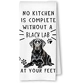ArtisaEura Black Lab Funny Dog Kitchen Towels - A Kitchen is Not Complete Without A Lab Dish Towel Weave Dish Towels for Bathroom,Dog Lovers Gift,16×24 Inch