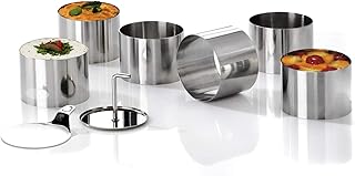 chg Set 245-00 Dessert- Speiseringset, 8-tlg., hochwertiger Edelstahl-rostfrei in Profiqualität (6 Dessertringe d = 7,5 cm, Höhe: 5,5 cm 1 Stamper 1 Heber)