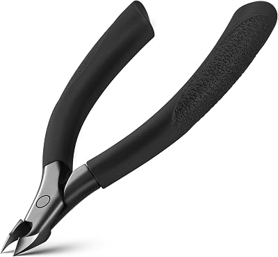 FVION Cuticle Trimmer Professional Nippers with Rubber Handle Dark 5mm