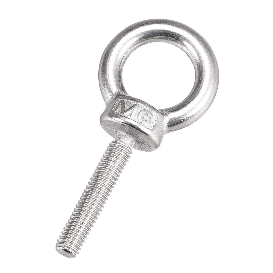 Sourcingmap Lifting Eye Bolt M6 x 30mm Male Thread 304 Stainless Steel for Hanging, Pack of 5