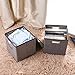 MEÉLIFE Storage Bins 4-Pack Storage Boxes Linen Basket Fabric Foldable Cubes Organizer Containers Drawers with Lid & Handle for Office Nursery Bedroom Shelf Gray