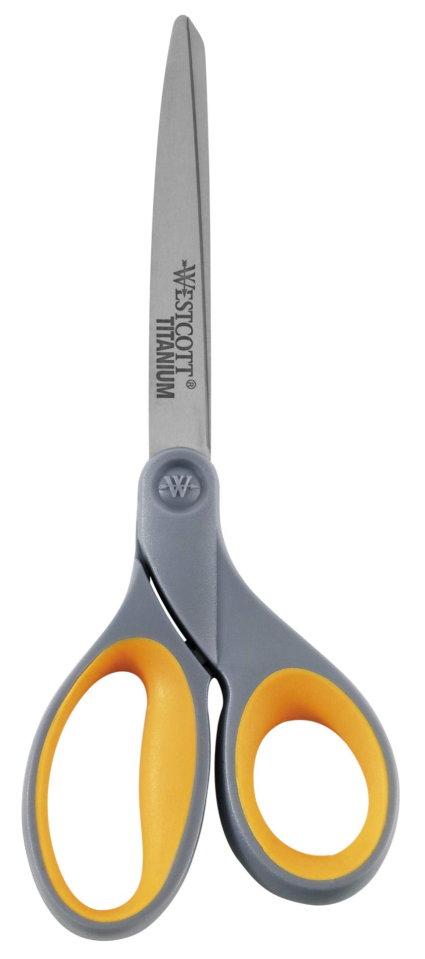 Westcott E-30493 00 Softgrip Scissors 11 cm Titanium Nitride Stainless Steel Blades Grey/Yellow 23 cm