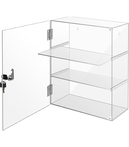 Vitrina Acrílica Con Cerradura Y Llaves – 10x10x15 Cm, Transparente, Apilable Y Fácil Montaje, Ideal Para Coleccionables